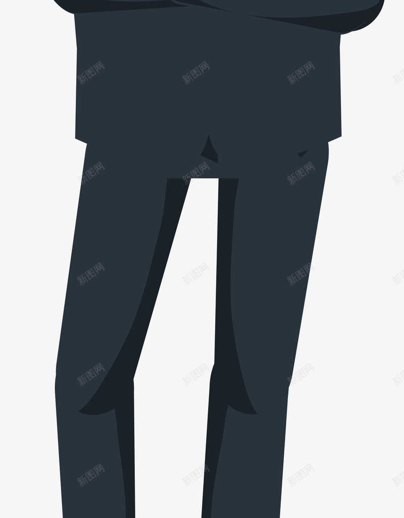 卡通职场人物png免抠素材_新图网 https://ixintu.com 卡通人物 叉手 站立 红色领带 职场人物 黑色眼镜