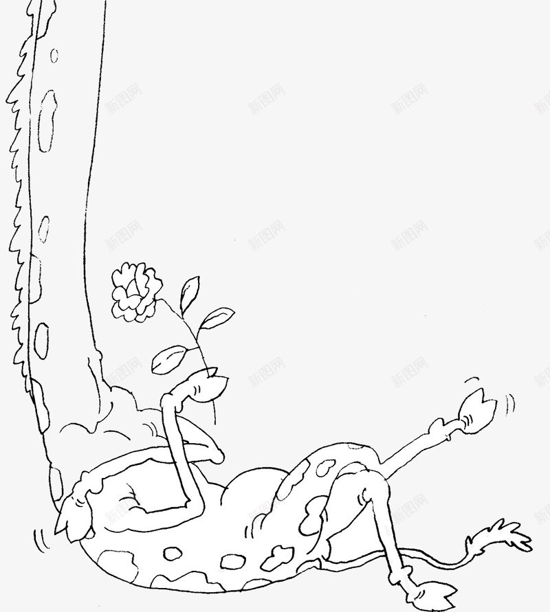 黑色手绘极简花纹png免抠素材_新图网 https://ixintu.com 花纹 设计 黑色