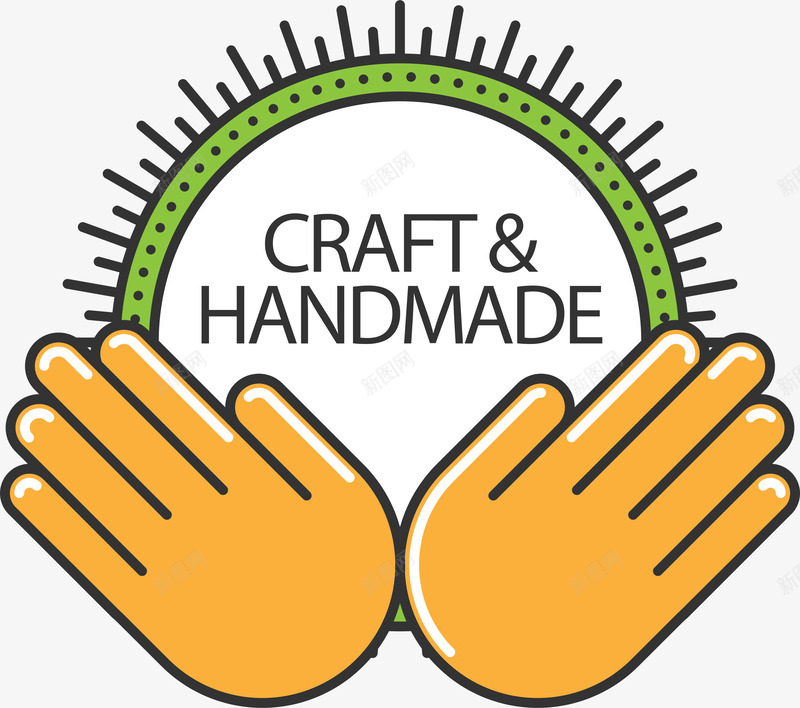 卡通可爱DIY标签矢量图ai免抠素材_新图网 https://ixintu.com DIY 卡通标签 双手 可爱 手工制作 矢量图案 矢量图