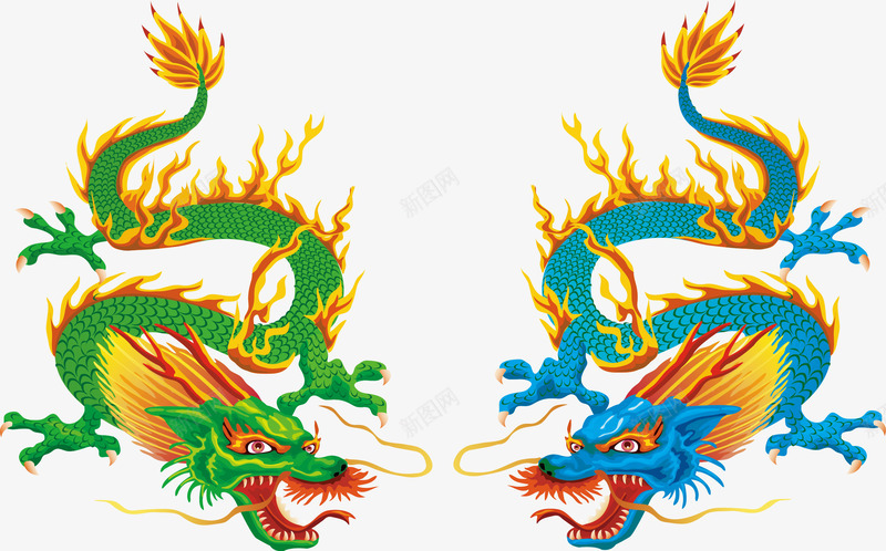 中国传统卡通龙png免抠素材_新图网 https://ixintu.com 东方 中国 卡通龙 象征