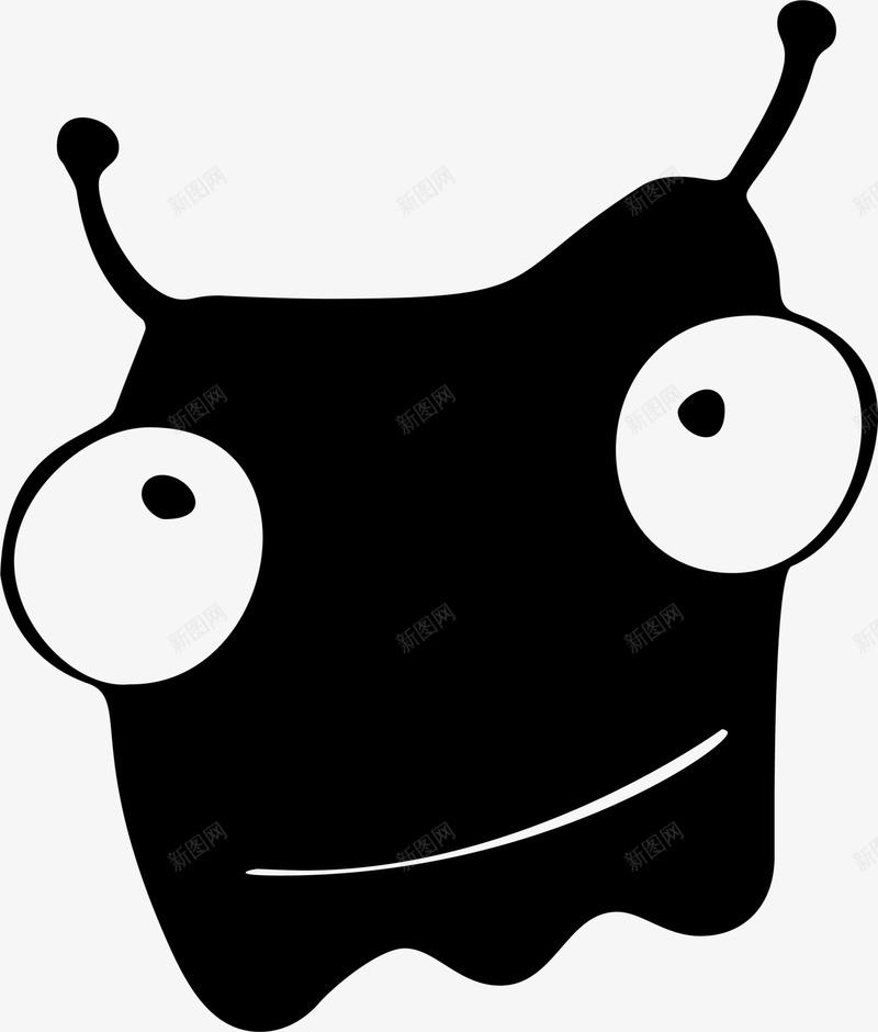 黑色卡通怪物png免抠素材_新图网 https://ixintu.com 万圣节 卡通妖怪 可爱 妖魔鬼怪 恐怖惊悚 装饰图案 黑色怪物