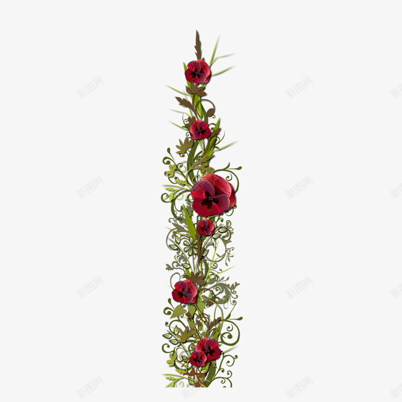 华丽红色花朵花边png免抠素材_新图网 https://ixintu.com 免抠png 华丽 欧式 红色 花朵 花边
