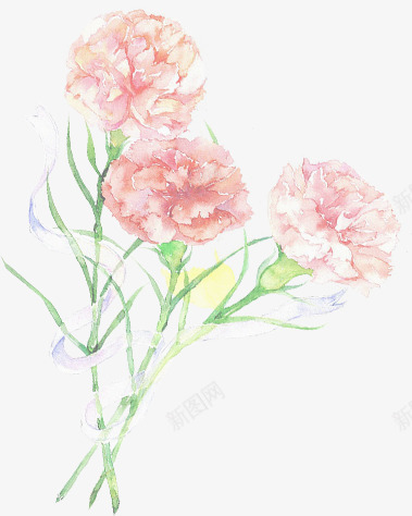粉色手绘花朵风光png免抠素材_新图网 https://ixintu.com 粉色 花朵 设计 风光