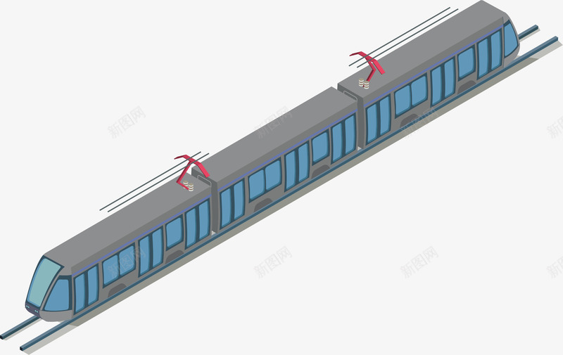 火车矢量图ai免抠素材_新图网 https://ixintu.com 扁平化 火车 轨道 黄色 矢量图
