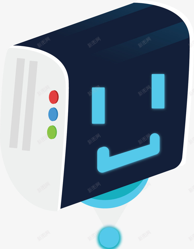蓝色卡通人工智能矢量图ai免抠素材_新图网 https://ixintu.com 人工智能 机器人 机器大脑 矢量png 科技感 科技研究 矢量图