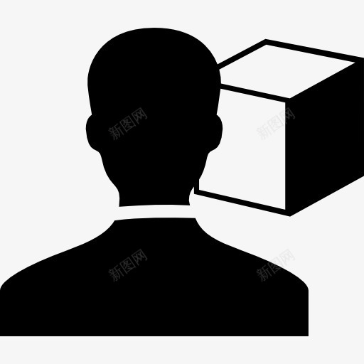 人用一个立方体3D打印图标png_新图网 https://ixintu.com 人 印刷 打印 界面 立方体 符号