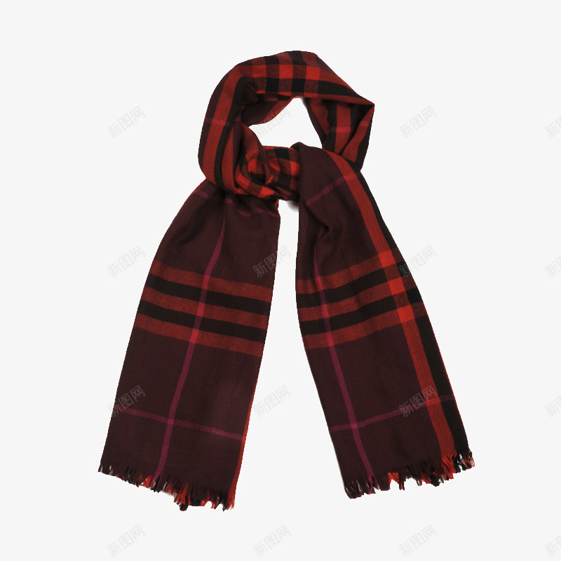 BURBERRY博柏利红色围巾png免抠素材_新图网 https://ixintu.com 品牌围巾 时尚围巾 格纹围巾 简约围巾