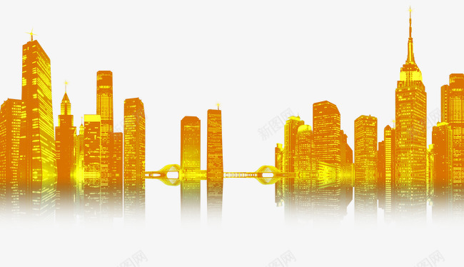 金黄色建筑png免抠素材_新图网 https://ixintu.com 建筑 金黄色 高楼大厦