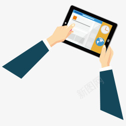 手拿着平板ipadpng免抠素材_新图网 https://ixintu.com ipad 平板 拿着