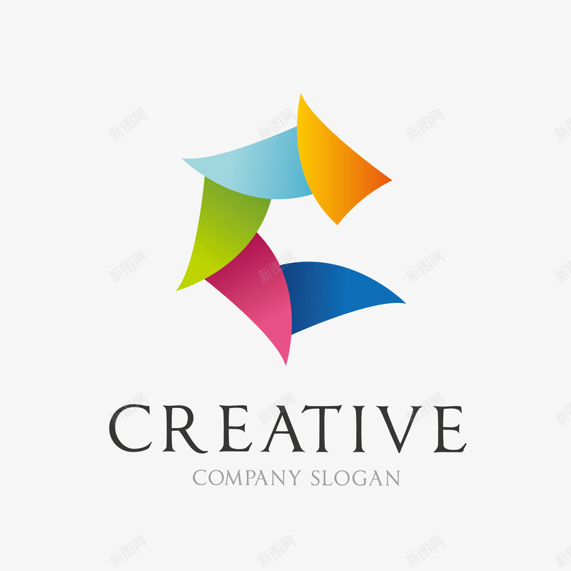 LOGO图标png_新图网 https://ixintu.com 创造 图标 彩色 风车