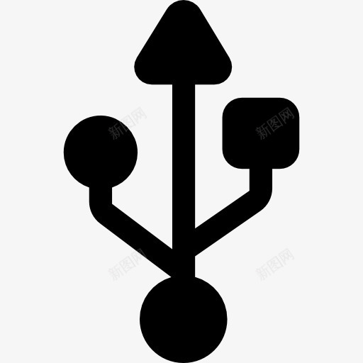 USB符号图标png_新图网 https://ixintu.com USB端口 技术 象征 连接