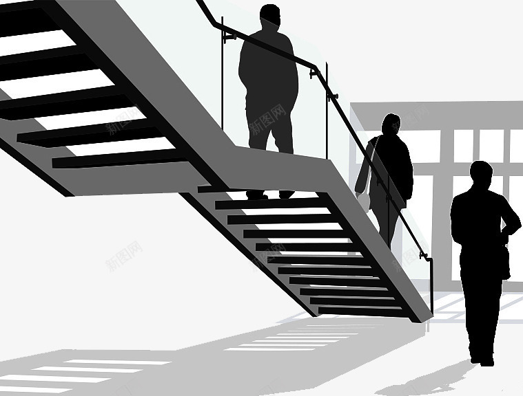 钢板楼梯间剪影png免抠素材_新图网 https://ixintu.com 不锈钢板 人爬楼梯 人物剪影 室内 楼梯 楼梯上的人 楼梯间 走楼梯 钢板楼梯间
