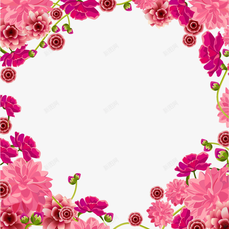 玫瑰花矢量图ai免抠素材_新图网 https://ixintu.com 扁平化 玫瑰花 红色 矢量图