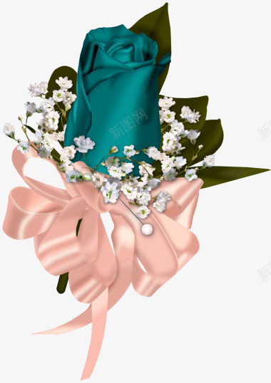 装饰复古玫瑰花png免抠素材_新图网 https://ixintu.com 复古 影楼后期制作 玫瑰花 蝴蝶结 装饰