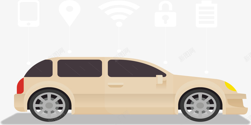 高科技人工智能汽车矢量图ai免抠素材_新图网 https://ixintu.com 人工智能 无人汽车 无人驾驶 汽车 矢量png 自动驾驶 矢量图