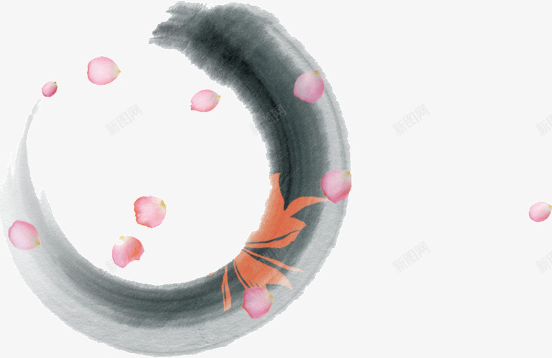 浪漫花瓣半圆墨迹png免抠素材_新图网 https://ixintu.com 半圆 墨迹 浪漫 花瓣