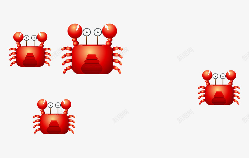 卡通手绘红色可爱螃蟹png免抠素材_新图网 https://ixintu.com 卡通的动物 可爱的螃蟹 红色的螃蟹