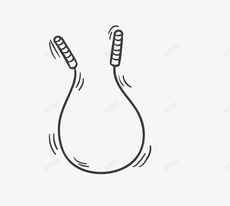 卡通简约黑白插画小清新跳绳图标png_新图网 https://ixintu.com 小清新插画 广告设计 扁平化简约黑白样式 极简黑白图样 简笔画装饰 跳绳 黑白简约插画