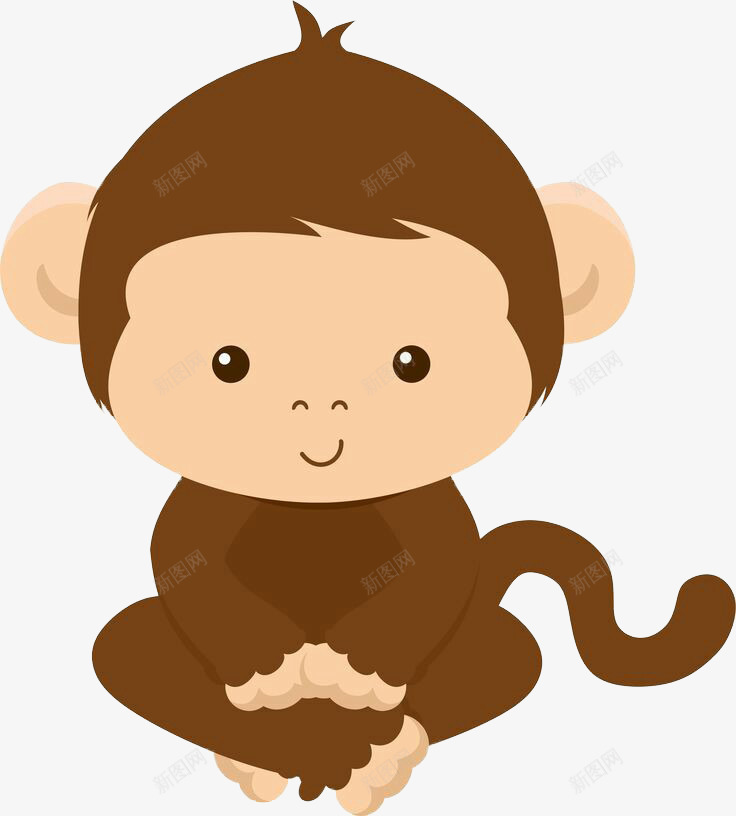 可爱小猴子png免抠素材_新图网 https://ixintu.com 可爱 图案设计 小猴子 水彩 猴子