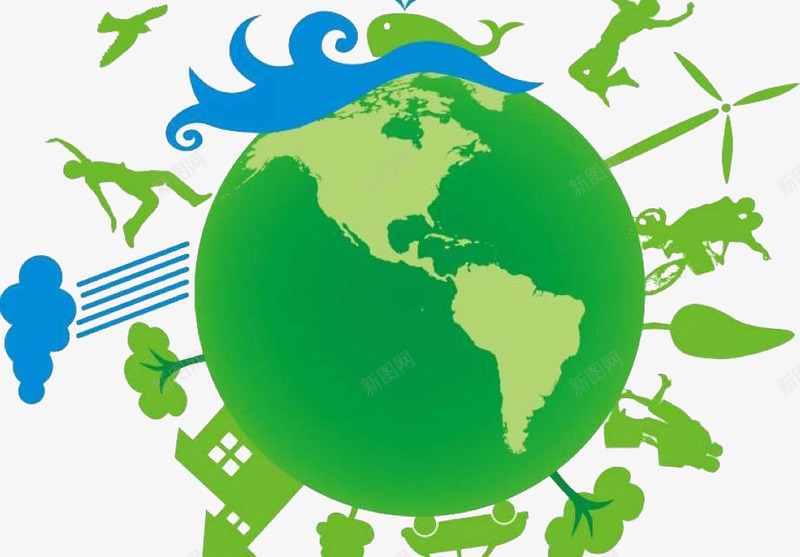 生态png免抠素材_新图网 https://ixintu.com 人类 地球 生物 绿色