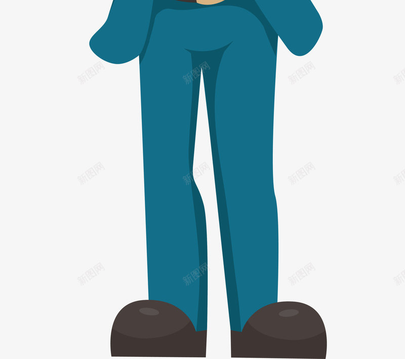 卡通职场人物png免抠素材_新图网 https://ixintu.com 卡通人物 咧嘴笑 摩拳擦掌 站立 红色领带 职场人物