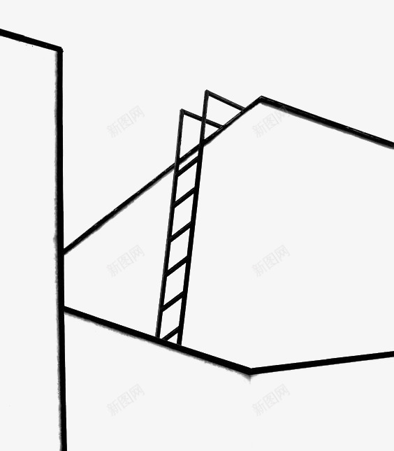 黑色极简楼梯psd免抠素材_新图网 https://ixintu.com 极简 楼梯 线条 黑色