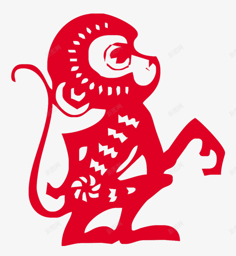 猴子png免抠素材_新图网 https://ixintu.com 剪纸 喜庆 新年 猴子