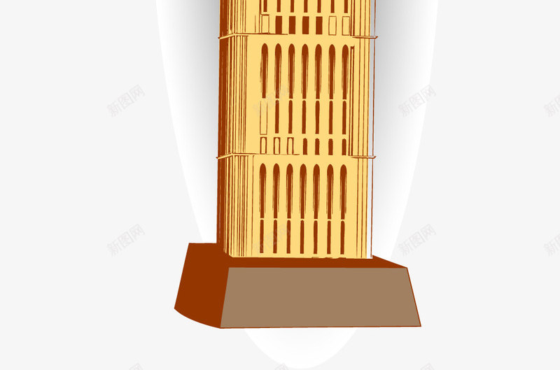 金色英国大本钟矢量图ai免抠素材_新图网 https://ixintu.com 大本钟 建筑 英国 金色 矢量图