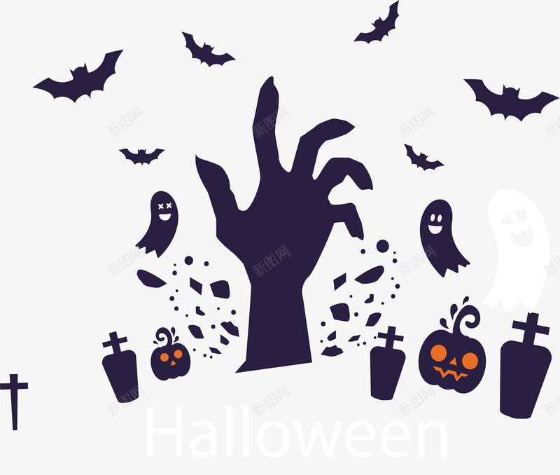 坟墓中的鬼手矢量图ai免抠素材_新图网 https://ixintu.com hallowee halloween 坟墓 坟墓鬼手 恐怖之夜 矢量png 鬼手 矢量图