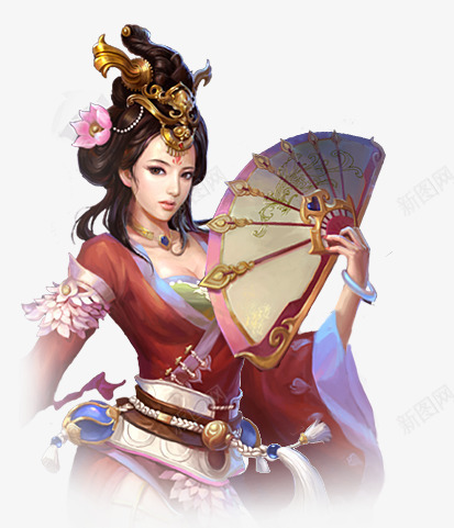 华丽执扇美女手绘古风png免抠素材_新图网 https://ixintu.com 华丽 古风 手绘 执扇 美女