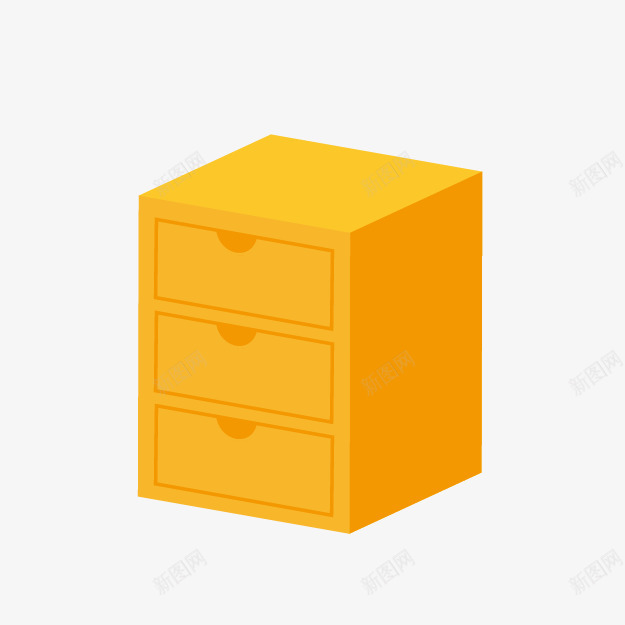 卡通黄色衣柜png免抠素材_新图网 https://ixintu.com 卡通衣柜 室内摆设 收纳柜 黄色衣柜