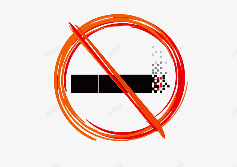 禁止吸烟创意图标png_新图网 https://ixintu.com logo nosmoking 公益 创意 图标 禁止吸烟 马赛克