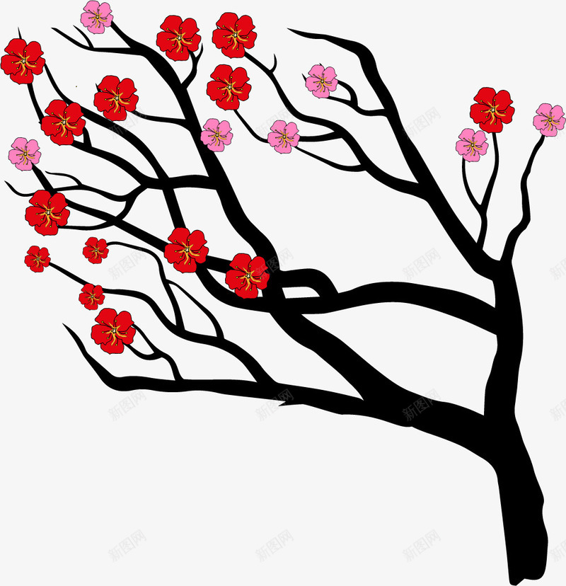 树枝上的梅花png免抠素材_新图网 https://ixintu.com 咏梅 树枝 梅花 梅花绽放 歌颂梅花 腊梅枝头