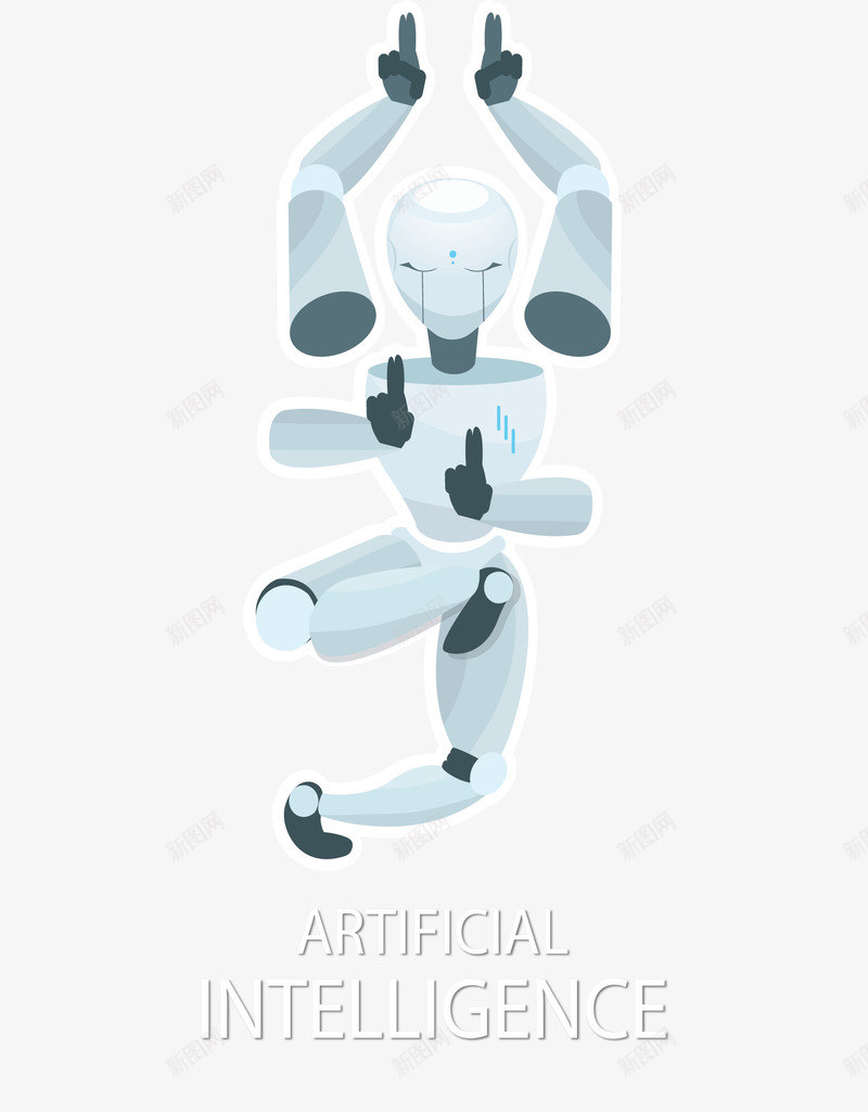 千手观音跳舞机器人矢量图ai免抠素材_新图网 https://ixintu.com 人工智能 千手观音 机器人 矢量png 矢量图 跳舞姿势 跳舞机器人 高科技