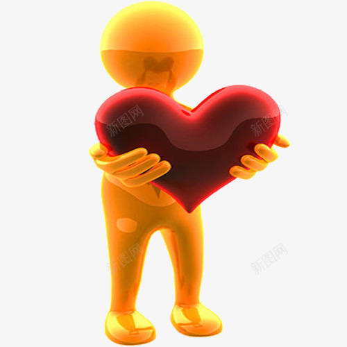 黄色小人png免抠素材_新图网 https://ixintu.com 人物 关联营销 爱心 销售 黄色