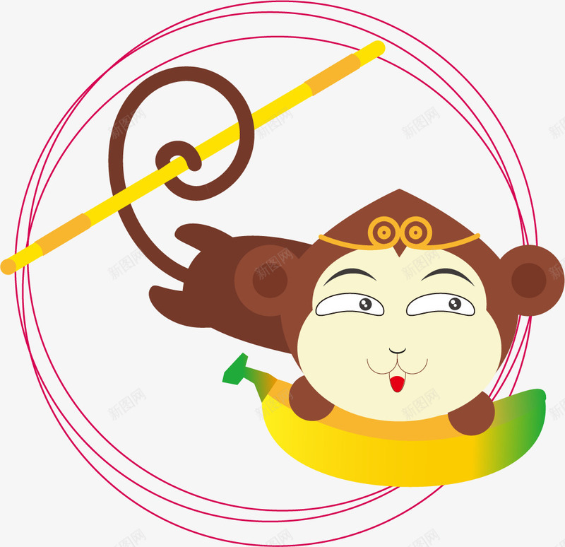 手绘卡通小猴子png免抠素材_新图网 https://ixintu.com 卡通小猴子 手绘 装饰