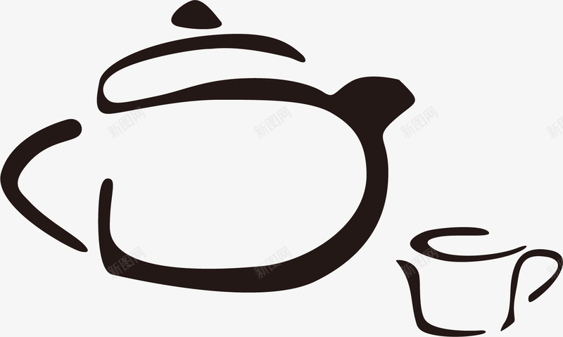 手绘茶壶和茶杯图标png_新图网 https://ixintu.com 优雅 手绘 手绘茶壶和茶杯 泡茶 艺术 茶壶 茶杯 饮茶