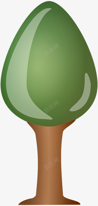 卡通小树png免抠素材_新图网 https://ixintu.com 卡通小树 有光泽的树木 树木 绿色树木