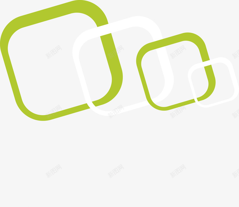绿色几何方框png免抠素材_新图网 https://ixintu.com 几何 圆角 方框 绿色