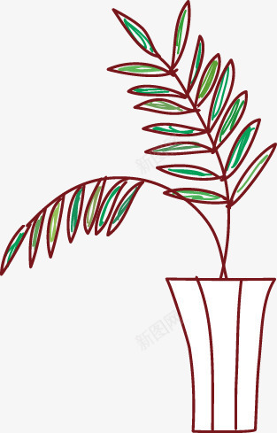 卡通手绘花盆png免抠素材_新图网 https://ixintu.com PNG 卡通 手绘 线条 花盆
