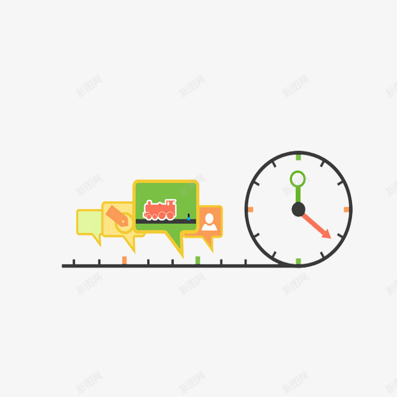 时钟路径png免抠素材_新图网 https://ixintu.com 时间 线条 钟