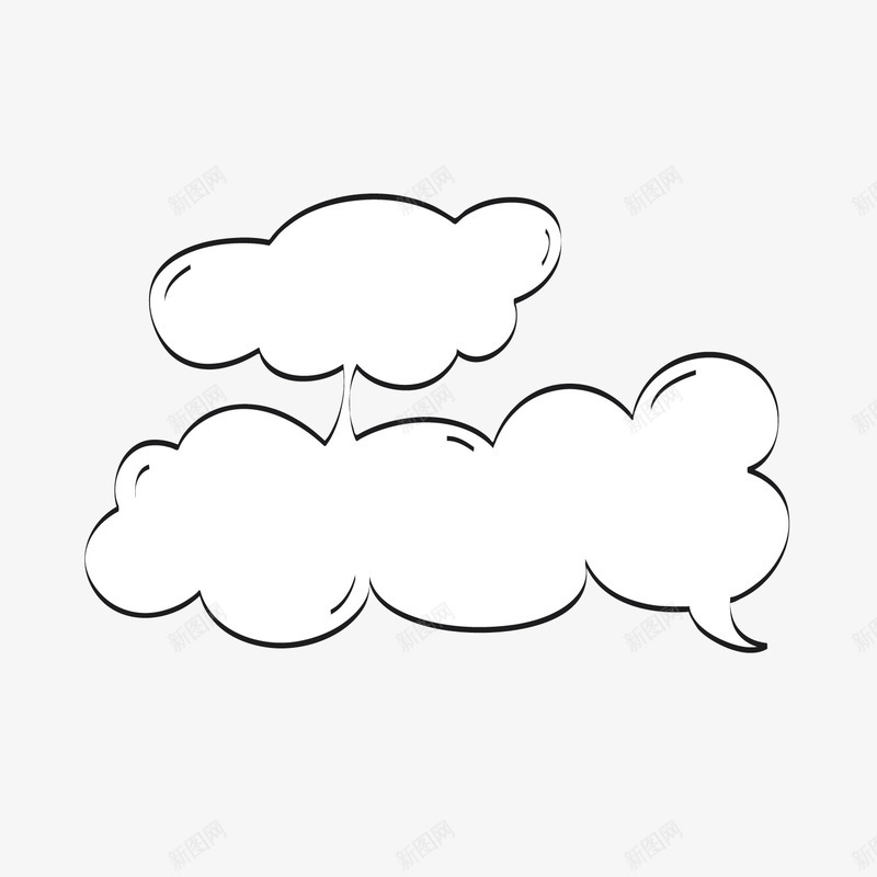 手绘白色对话框png免抠素材_新图网 https://ixintu.com 对话框 手绘 白色 素材