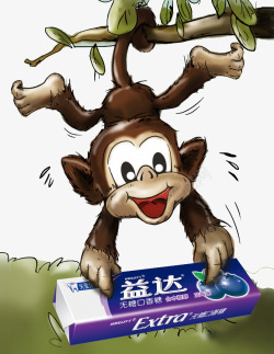 愚人节可爱猴子恶搞口香糖素材