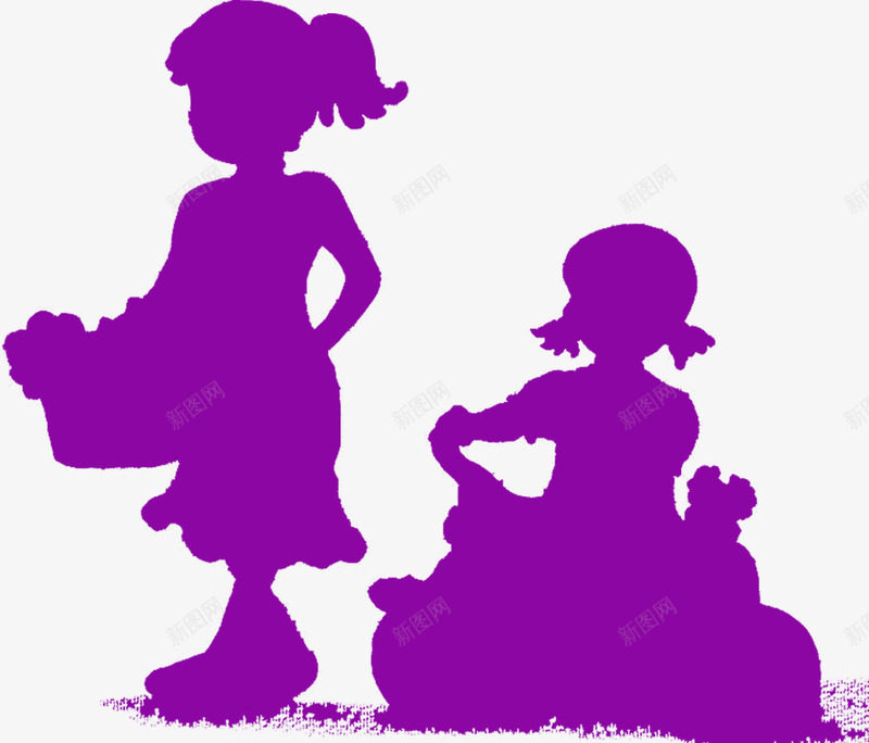 紫色公主梦小女孩剪影png免抠素材_新图网 https://ixintu.com 公主 剪影 女孩 紫色