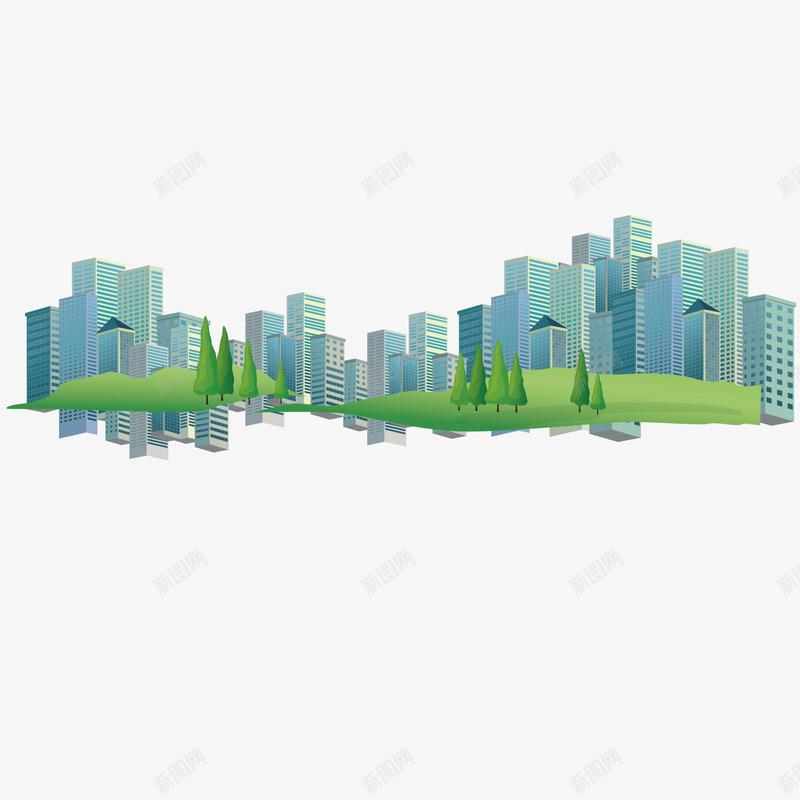 城市高楼大厦景观png免抠素材_新图网 https://ixintu.com 城市景观 手绘 设计 高楼大厦