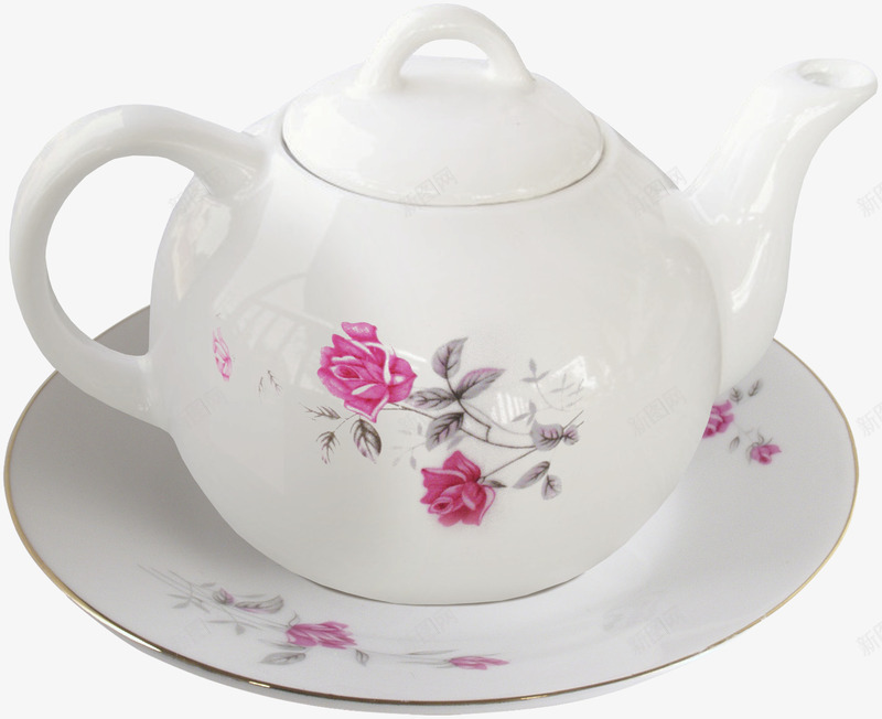 优雅茶壶png免抠素材_新图网 https://ixintu.com 摆设 花茶 茶具 茶壶