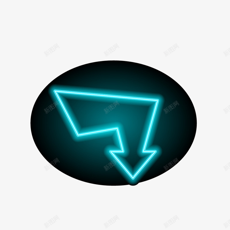 简约深色霓虹灯框图标png_新图网 https://ixintu.com 指示框 简约 蓝色 霓虹灯