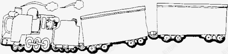 手绘火车插画画框png免抠素材_新图网 https://ixintu.com 插画 火车 画框