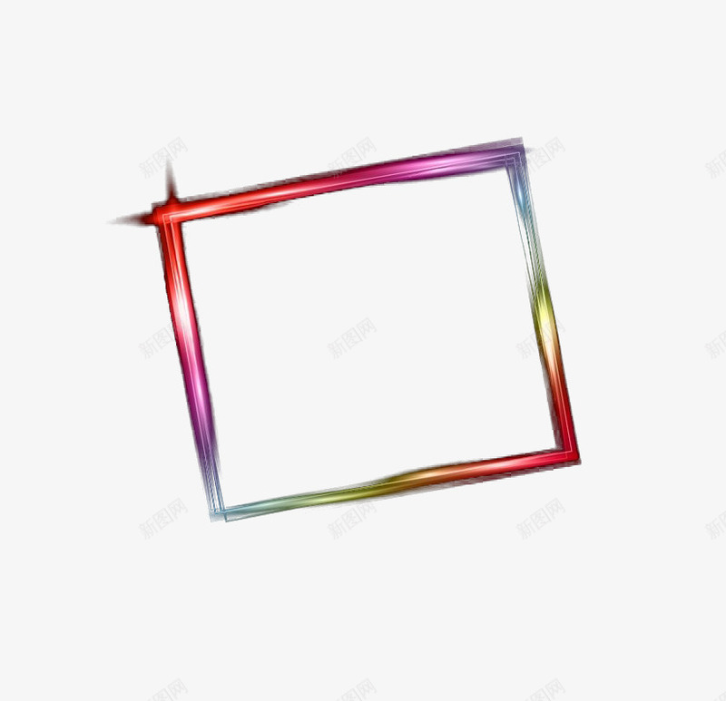 彩色霓红方框png免抠素材_新图网 https://ixintu.com 彩色 效果 方框 装饰边框 霓红 霓虹框