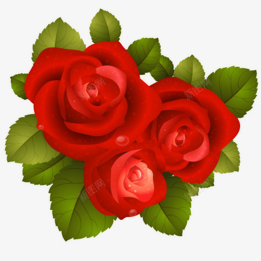手绘红色玫瑰鲜花png免抠素材_新图网 https://ixintu.com 图片 玫瑰 红色 鲜花
